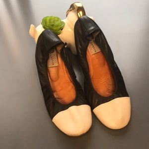 Lanvin Ballerina Slippers Size 39 1/2 Black White